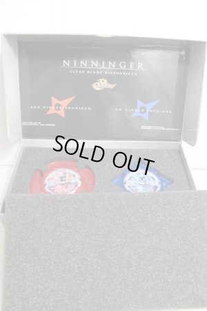 Photo3: Shuriken Sentai NinNinger / Clear Blade Nin Shuriken Aka Ninger Shuriken & Ao Ninger Shuriken Set (3)